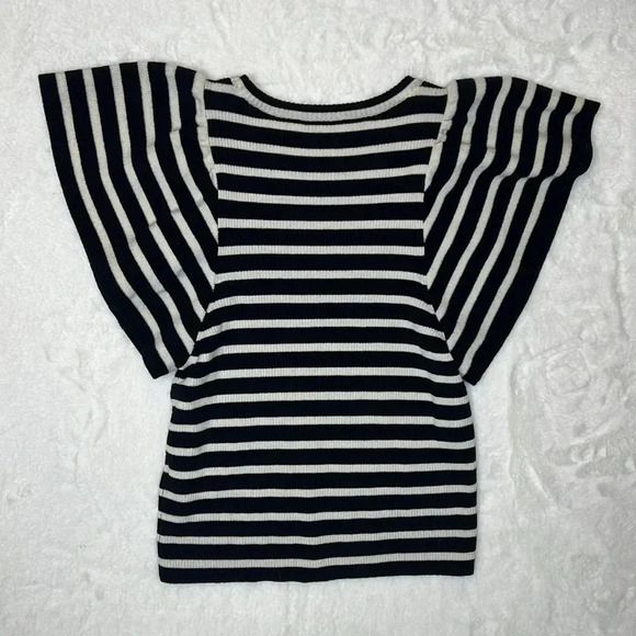 A.L.C. Flutter Sleeve Striped Top In Midnight/Blue small - Picture 5 of 8